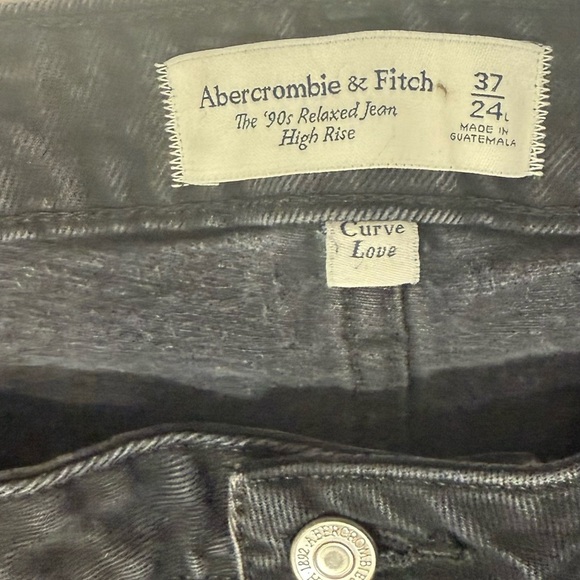 Abercrombie & Fitch Jeans Curve Love ’90s Relaxed High Rise Jeans Black Size 24W - Picture 9 of 10